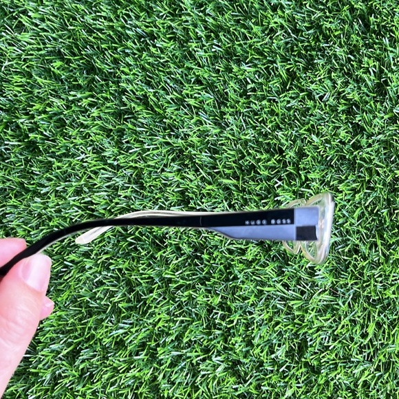 HUGO BOSS Designer Luxury Black & White Women’s Full Rim Eyeglasses - Picture 3 of 11